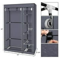 thumbnail image 6 of MINKUROW 67" Canvas Wardrobe Portable Closet Wardrobe Clothes Storage,Non-Woven Fabric,Quick and Easy Assembly,Grey, 6 of 6