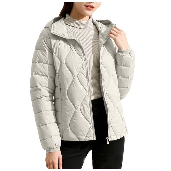 Yangnuo Womens Winter Fashion Comfy Puffer Jackets 2026 Women's Casual Down Jacket Hooded Lightweight Warm Thin Jacket Women's Jacket Warmth