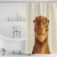 thumbnail image 3 of Brown Dinosaurs Shower Curtain, Waterproof Shower Curtains for Bathroom, Funny Animals Modern Art Washable Fabric Bathtub Curtain Set Bath Decor with 12 Hooks Standard 72"x72", 3 of 8