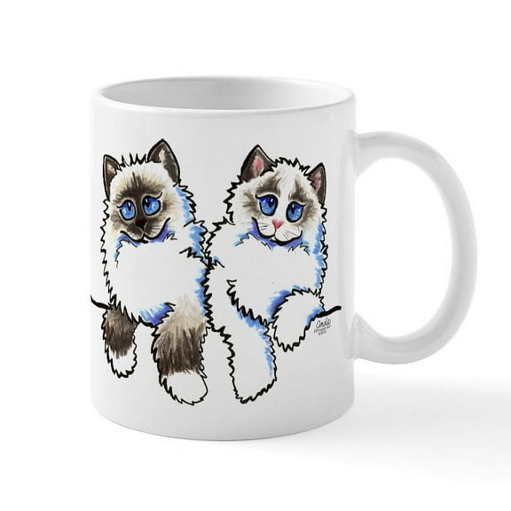 CafePress - Ragdolls Pair Off Leash Art™ Mug - 11 oz Ceramic Mug - Novelty Coffee Tea Cup