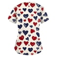 thumbnail image 3 of Garbnen Valentine Scrubs for Women Plus Size Love Heart Print Short Sleeve V Neck Womens Work Clothes with Pocket Stretch Scrubs for Women S-5XL, 3 of 4