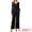 Black, variant on DARING DIVA Women's V Neck Drawstring Long Sleeve Wide Leg Casual Sets XS Black
