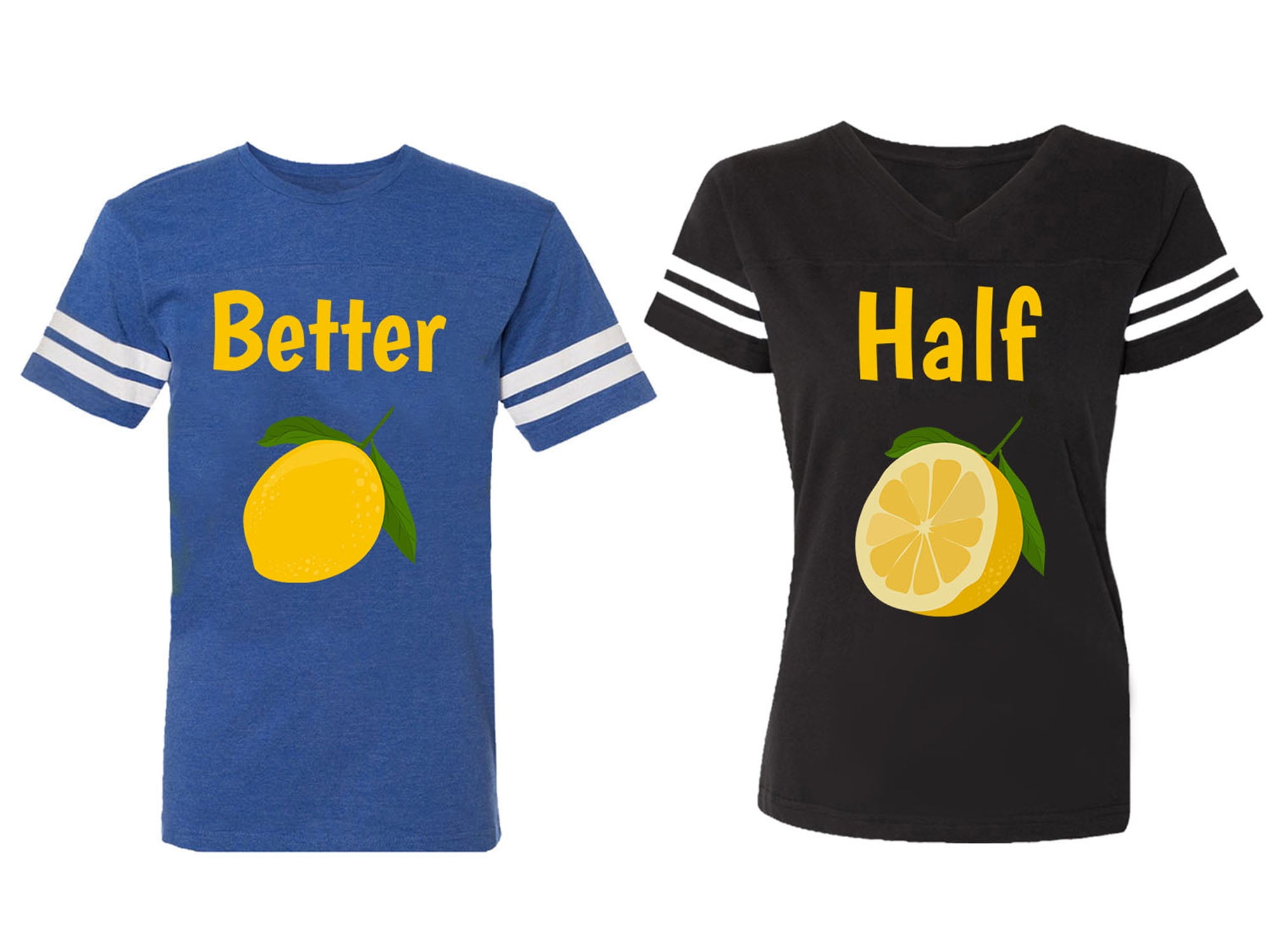 Better Half Matching Couple Cotton Jerseys Men Royal Women Black Men L Women M