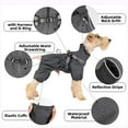 thumbnail image 2 of HQREA Adjustable Dog Raincoat & Harness Reflective Puppy Jacket with and Elastic Cuffs, 2 of 6