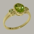 thumbnail image 2 of LBG British Made 14k Yellow Gold Natural Peridot Womens Anniversary Ring - 33 size options - Size 11.5, 2 of 6