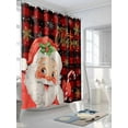 thumbnail image 3 of Red Plaid Christmas Small Stall Shower Curtain, Waterproof Shower Curtains for Bathroom, Santa Xmas Snowflake Farmhouse Washable Fabric Cloth Bath Curtain for Bathtub with Hooks 36x78 Inches, 3 of 6
