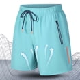 thumbnail image 5 of Nmnitkp Men's Quick Dry Athletic Shorts Elastic Waist Drawstring With Zipper Pockets Lightweight Breathable Workout Running Basketball Gym Outdoor Shorts Sky Blue,XL, 5 of 7