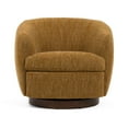 thumbnail image 2 of Benjara Reno Windy 34 Inch Swivel Accent Chair, Yellow Polyester, Wood Base, 2 of 5