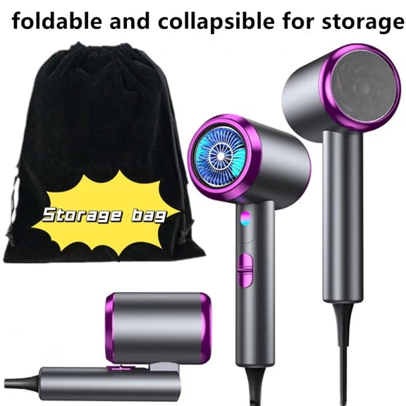 1800W Foldable Hair Dryer, High Wind Power, Home Quick Drying Hair Strap, Storage Bag, Portable