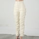 thumbnail image 3 of Gibobby pantalones de pana para mujer Pantalones fruncidos de sintética para mujer, mallas ajustadas de cintura de cuero PU apiladas, medias para fiesta y chica, ropa de calle (Blanco, S), 3 of 5