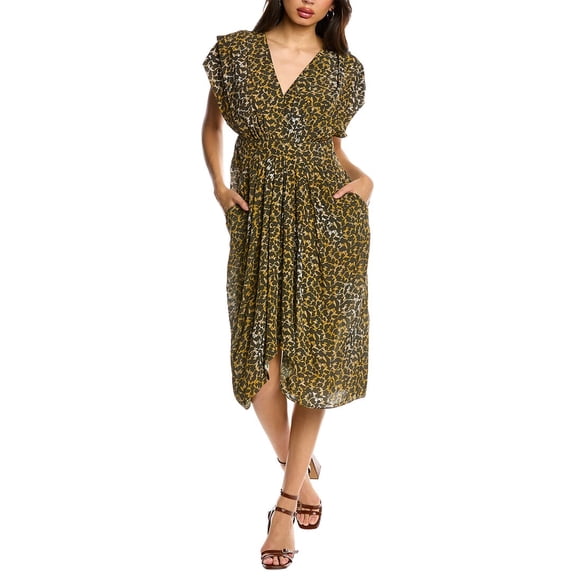 Isabel Marant womens Almeya Midi Dress, 36, Brown
