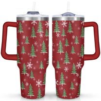 Merry Christmas 40 Oz Coffee Tumbler with Handle Stainless Steel Winter Snowflake Coffee Travel Mug Modern Cafe Tumblers for Holiday Accessories Birthday Christmas for Mom Wife Teacher Neighbor
