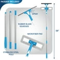 Extendable Squeegee Window Cleaner by SCRUBIT Window Cleaning Tool with Microfiber Scrubber