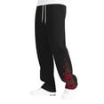 thumbnail image 3 of Mans Casual Pants Solid Color Drawstring Pockets Straight Sweatpants Black, 3 of 8