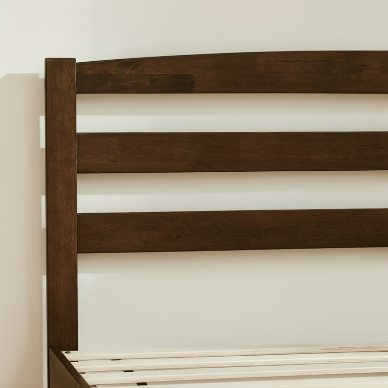 Subrtex 12 Inch Solid Wood Platform Bed, Walnut, Full photo 3