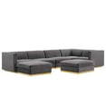 thumbnail image 2 of Modway Sanguine 7-Piece Velvet Right-Facing Modular Sectional Sofa in Gray, 2 of 6