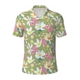 thumbnail image 2 of Daiia Flowers And Buds Pattern Men’s Polo Shirts,Solid Deck Shirt,Classic Fit, Breathable Cotton Polo for Casual and Sport Wear-X-Large, 2 of 7