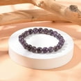 thumbnail image 4 of 1 pulsera de piedras preciosas, pulsera de amatista, pulsera ajustable con adorno., 4 of 4