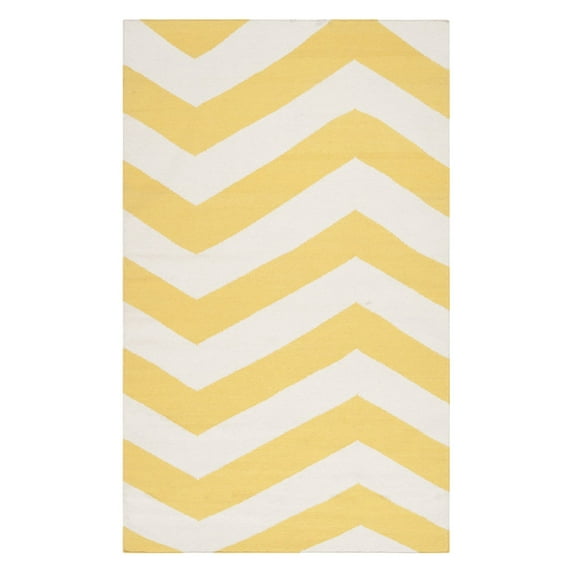 Surya Modern Frontier Wool 3'6" x 5'6" Area Rugs With Yellow And White Finish