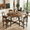 Brown, variant on Gasee 7 Piece Dining Table Set,Modern Round Kitchen Table and 6 Chairs,Dining Set for Dining Room,Small Space and Breakfast Nook
