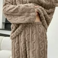 thumbnail image 4 of ZJXFGS Cozy Pajamas for Women Soft Fleece Pajamas Women Womens Fuzzy Pajama Sets Warm Sets Loose Comfy Ladies Plush Sleepwear Winter Pajamas for Women Khaki One Size, 4 of 6