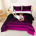 thumbnail image 4 of jejeloiu Modern Geometric Pattern Queen Comforter Set For Kids,Pink Black Neon Print Bedding Comforter Set For Girls,Reversible,3 Pieces, 4 of 8