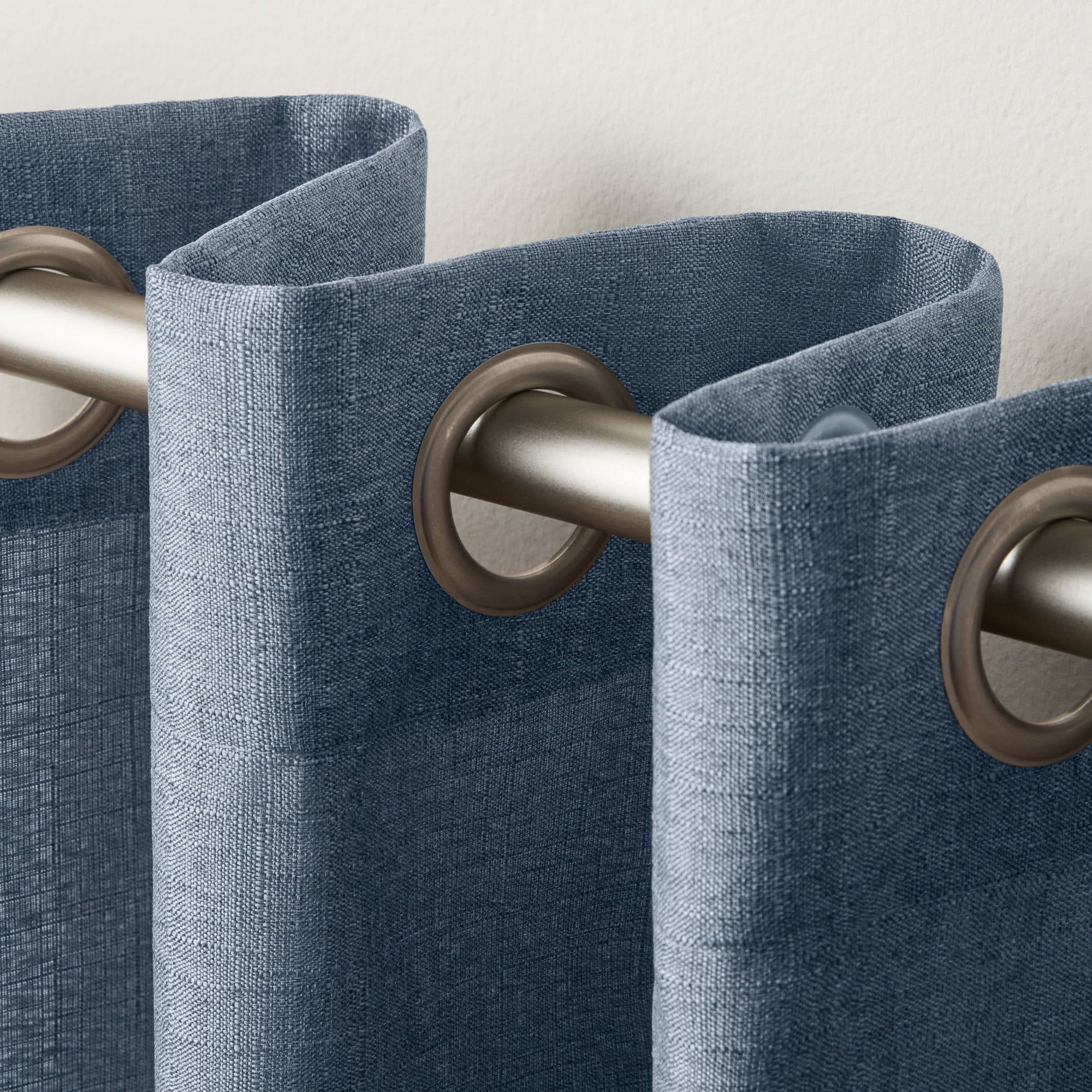 Exclusive Home Curtains Loha Linen Grommet Top Curtain Panel Pair, 54x84, Blue