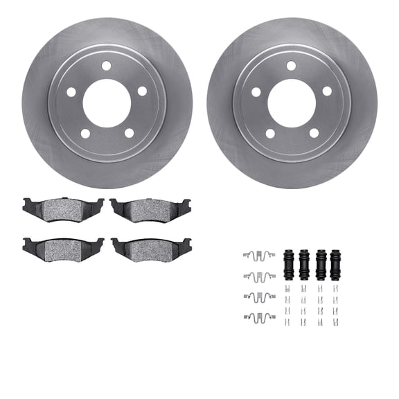 Dynamic Friction Company Rear Brake Rotors with 5000 Advanced Brake Pads includes Hardware 6512-40118