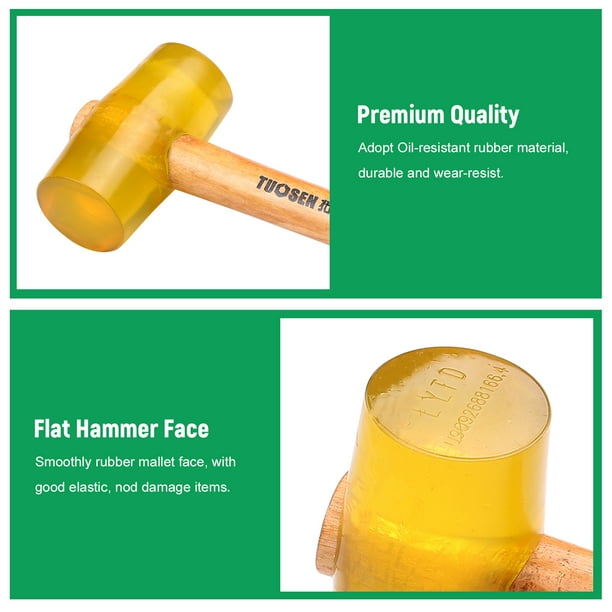 52000 Transparent Yellow Rubber Mallet Dual Face Tile Hammer with