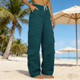 thumbnail image 2 of MSJUHEG Cargo Pants for Women Large Pockets Lightweight Sweatpants Trousers Slacks Elastic Waist Straight Leg Joggers Streetwear High Waisted Parachute Pants Fashion Outfits Blackish Green 3XL, 2 of 9