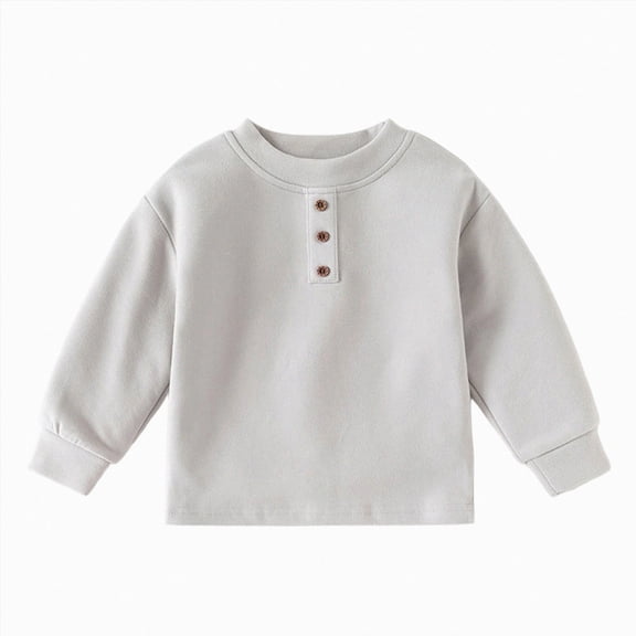 felwors Toddler Boys Henley Shirts Long Sleeve Tshirt for Kids (18-24 Months)