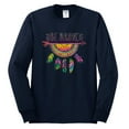 thumbnail image 3 of Colorful Neon Be Brave Dreamcatcher | Dean Russo Art Pop Culture Mens Long Sleeve Shirt, Navy, Small, 3 of 6