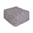 thumbnail image 1 of Leopard Print Rectangle Pouf, Pink and Black Colored Girlish Pattern Safari Savannah Wildlife Theme, Foot Stool for Living Room Office Ottoman with Cover, 25", Pink Black White, by Ambesonne, 1 of 4