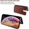 thumbnail image 5 of REQO Compatible with iPhone 13 Wallet Case with Card Holder, PU Leather Kickstand Card Slots Case, Double Magnetic Clasp Durable Shockproof Cover 6.1 Inch(Brown), 5 of 7