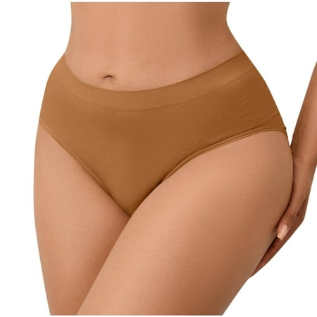 Ashirexll Womens Underwear Plus Size Solid Color Removable Hip Pads Fake Hip with Sponge Waist Pad Panties for Women Coffee M