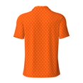 thumbnail image 3 of Vsdgher Orange Scales Print Men's Short Sleeve Stretch Polo Shirt, Moisture-Wicking Performance Polo Shirt, 3 of 8