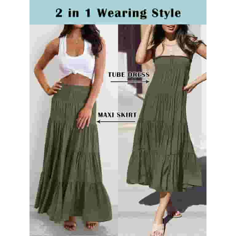 スカート Military Green Embroidered Long Skirt adviicd Midi Skirts For Women Women's Solid Pattern Print