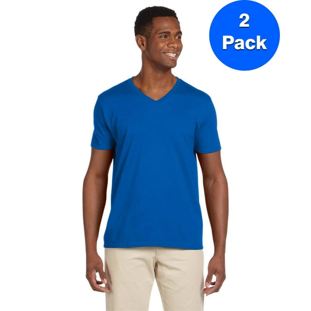 Gildan T-Shirt Col en V pour Hommes Softstyle - G64V (Lot de 2)