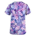 thumbnail image 4 of EGNMCR Scrub for Women Short Sleeve Casual Printed V Neck Pocket Scrub Top Workwear Summer Save, 4 of 4