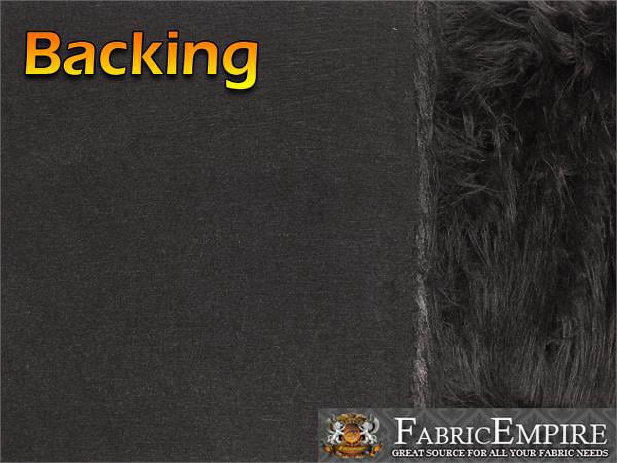 Faux Fur Fabric Long Pile Gorilla BLACK / 60" Wide / Sold by the yard