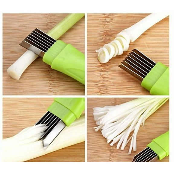 Onion Slicer Tool Cutlery Kitchen Onion Vegetable Cutter Sharp Scallion 2Pks