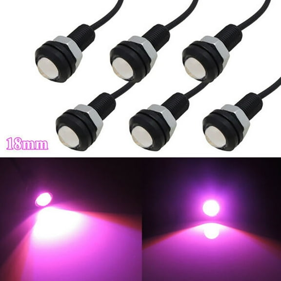 Mduoduo 6pcs 12V 9W Purple Eagle-Eye LED Lights For Car Motorcycle Truck Lighting Retrofit 18mm Hawkeye Light Eagle-Eye LED Lights Car Accessories