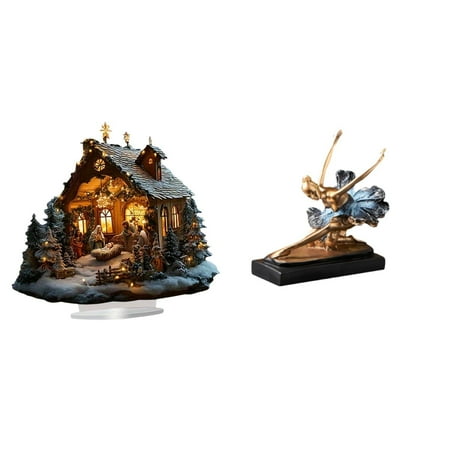 Kuntesetty 2D Acrylic Ballet Dancer Ornament Standing Freestanding Decorative Table Decor with Base for Party Home Bookshelf Festival Bedroom Ballerina Girls Statue Gift Desk Figurine for