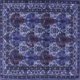 thumbnail image 1 of Ahgly Company Machine Washable Indoor Square Persian Blue Traditional Area Rugs, 5' Square, 1 of 4