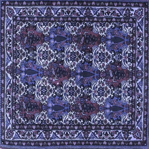 Ahgly Company Indoor Square Persian Blue Traditional Area Rugs, 4' Square