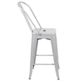 thumbnail image 4 of Home Square 24" Metal Counter Stool in Silver Finish - Set of 3, 4 of 11