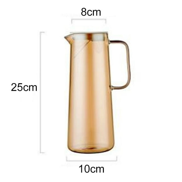 Glass Carafe with Lid, Heat Resistant Borosilicate Glass, for Lemonade, Water A