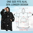 thumbnail image 4 of Oversized Wearable Blanket Hoodie,Black Star Planet Moon Pattern Sherpa Blanket Hoodie with Super Pockets,Super Warm Fuzzy Pullover for Women & Men, 4 of 6