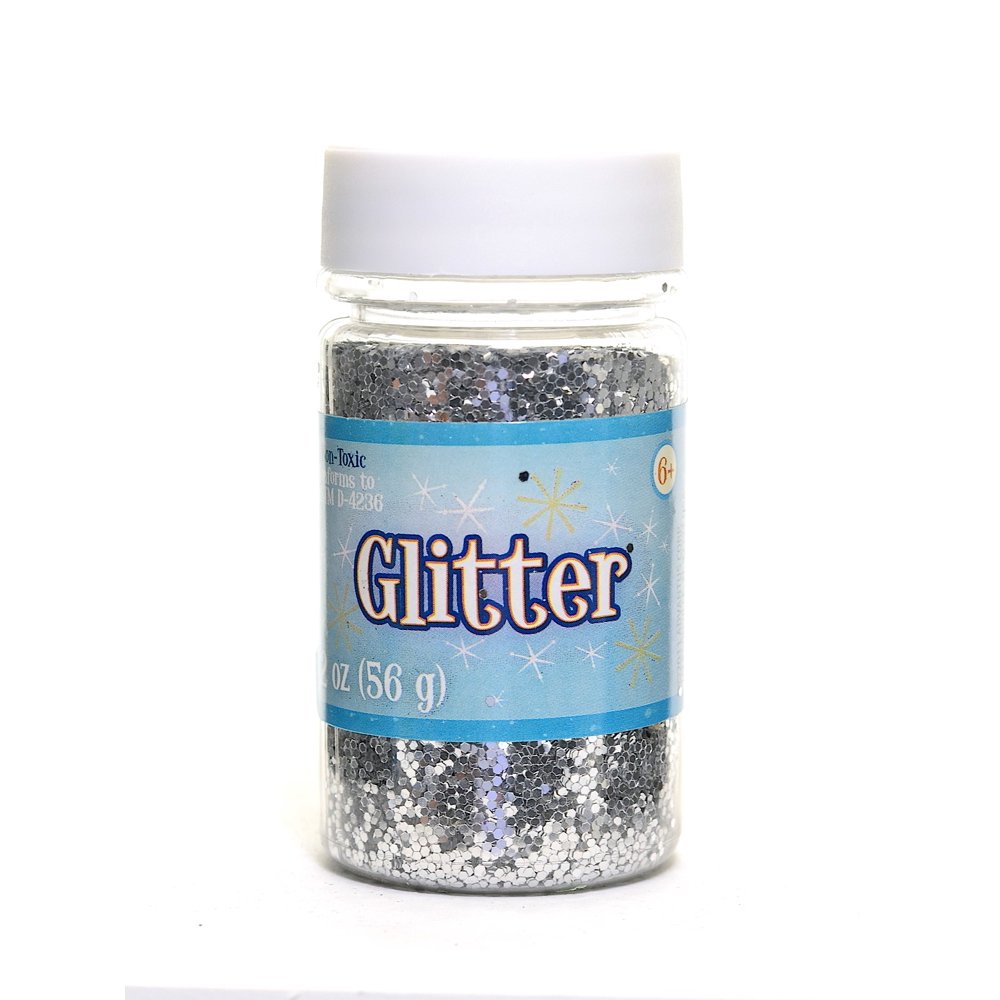 Glitter silver, 2 oz. shaker bottle (pack of 8)
