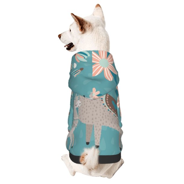 Balery Teal Mama Llama Sudadera con Capucha para Perros Pequeños – Ropa para Mascotas, Disfraz para Perros y Gatos, Ideal para Fiestas y Cosplay-Small